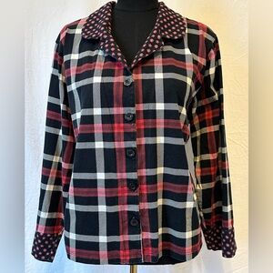 Vera Bradley Plaid Pajama Set Button Top & Pants Women’s XXL